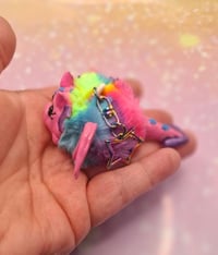 Image 2 of Pink rainbow Fluffennutter keychain 