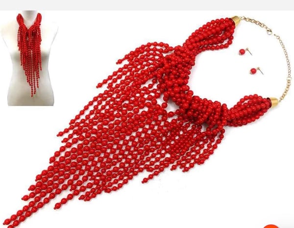 Image of Grace love ( RED )BEAD NECKLACE