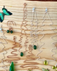 Image 3 of Simple Emerald Gem Drop Necklace