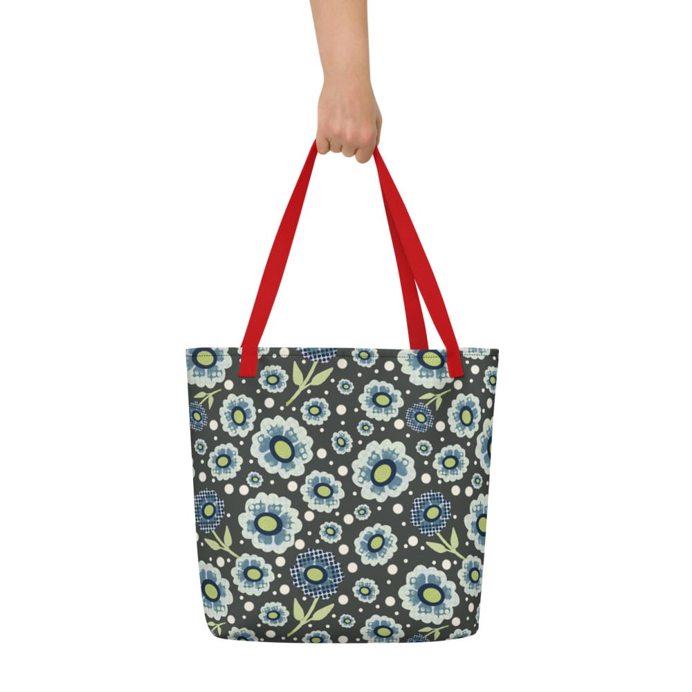 Image of Flower power Beach Bag Dark