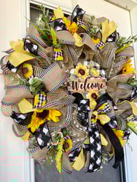 Image 2 of Sunflower welcome wreath 