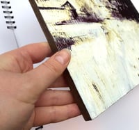 Image 3 of Map of Footprints original oil painting on wooden panel