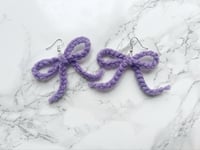 Image 1 of crochet bow earrings (3 color options!)