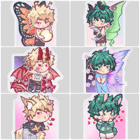 Image 1 of Matching BakuDeku Chibi Star Stickers Pt1