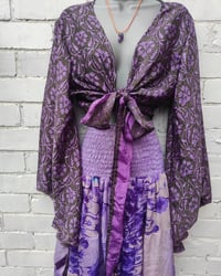 Image 5 of Stevie sari top with tassel- purples suitable upto size 18