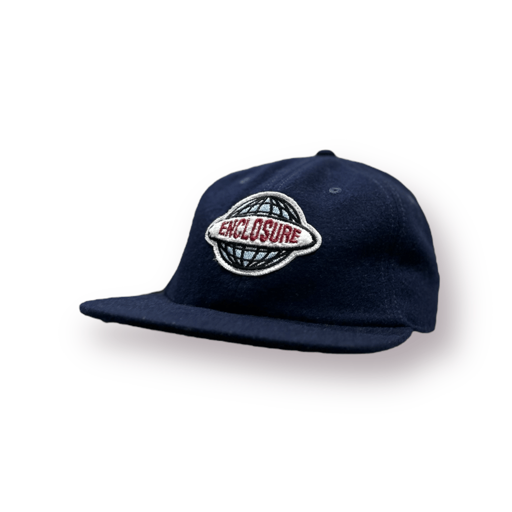 Globe Patch Cap - Navy Wool