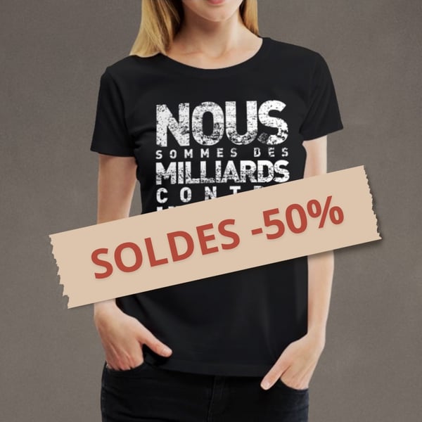 Image of SOLDE : T-shirt girly noir "Des milliards" (-50% )