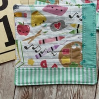 Image 2 of “Happy School Supplies” Scrappy Quilted Coaster