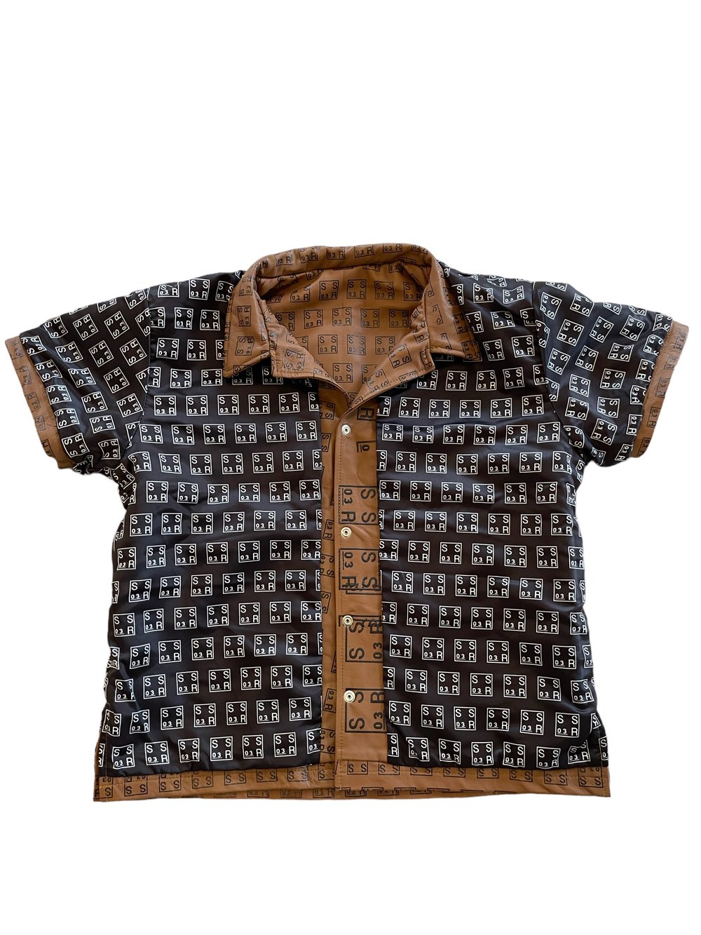 Monogram Leather Shirt - Cognac (reversible)