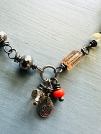 Image 12 of opal tourmaline and pyrite charm bracelet