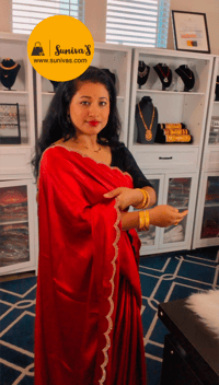 Image 1 of SS20241_Pure Satin Silk Saree with Unstitched Velvet Blouse