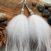 Image 2 of Marble Fox Poofs with Pi k Aventurine & Fresh Water Pearls - Qunukamken Collection