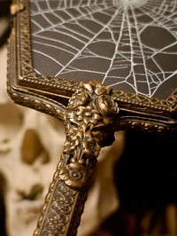 Image 5 of Coffin shaped vintage Hand Mirror - With Real Preserved Spider Web 