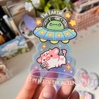 Image 2 of Transparent Sticker - I'm with the alien