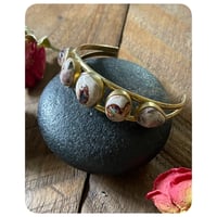 Image 1 of Five Stack Opal Cuff in Solid Brass