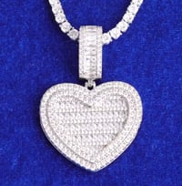 Image 1 of Baguette heart locket chain 