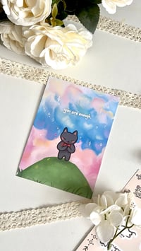 Image 2 of ‘You Are Enough’ Cat Art Print