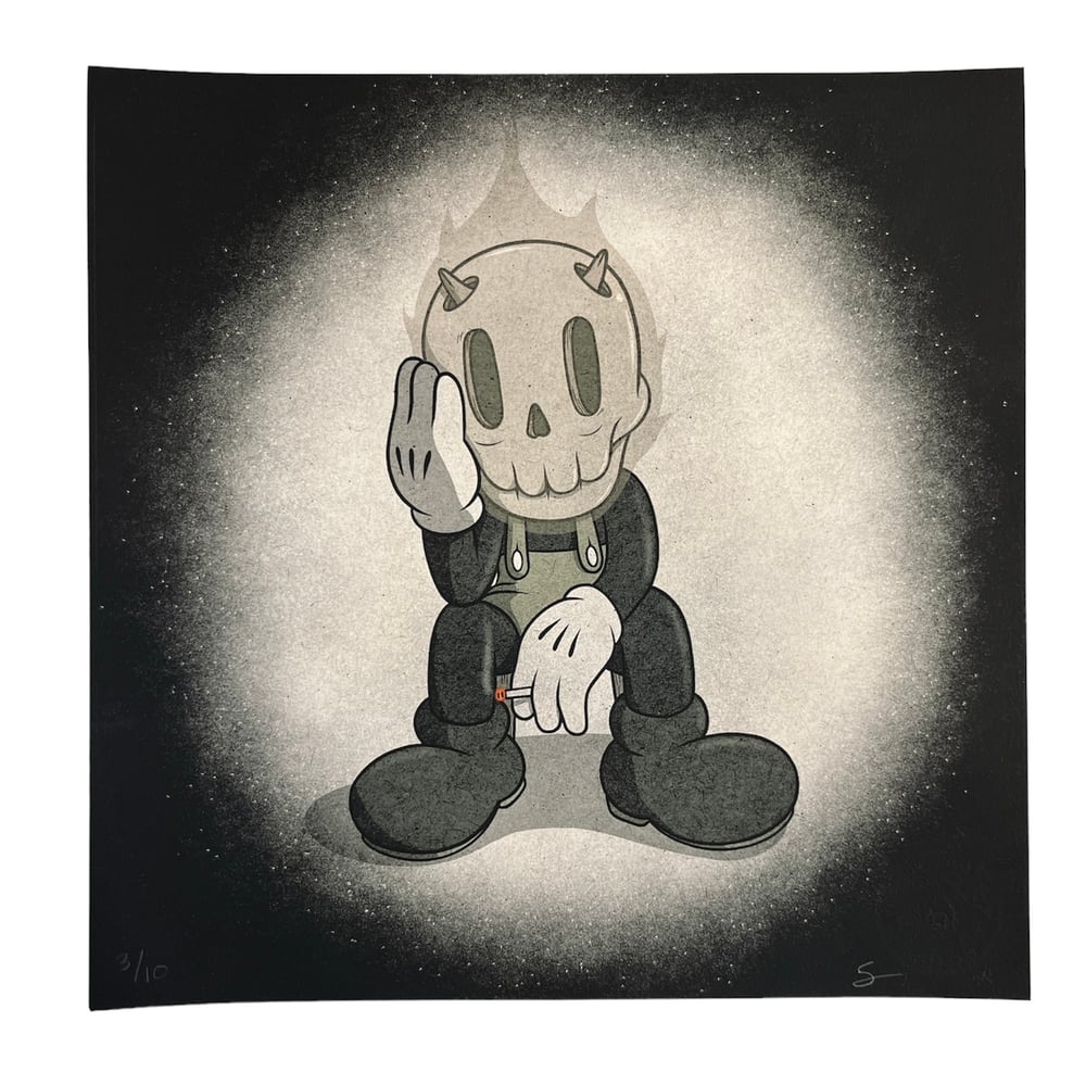 Image of Thinking Skull Print 
