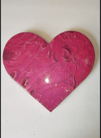 Image 3 of Fluid Art Wooden Heart Design