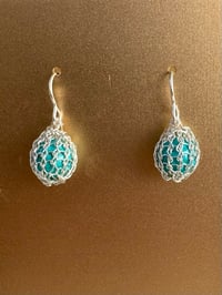 Image 2 of Crochet Turquoise Earrings