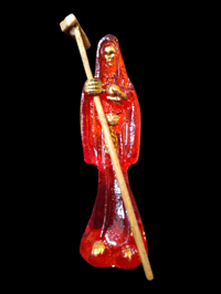 Image 1 of Clear Red Muerte with gold face