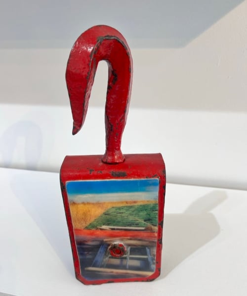 Image of Red Metal Pulley- Liz Barick Fall