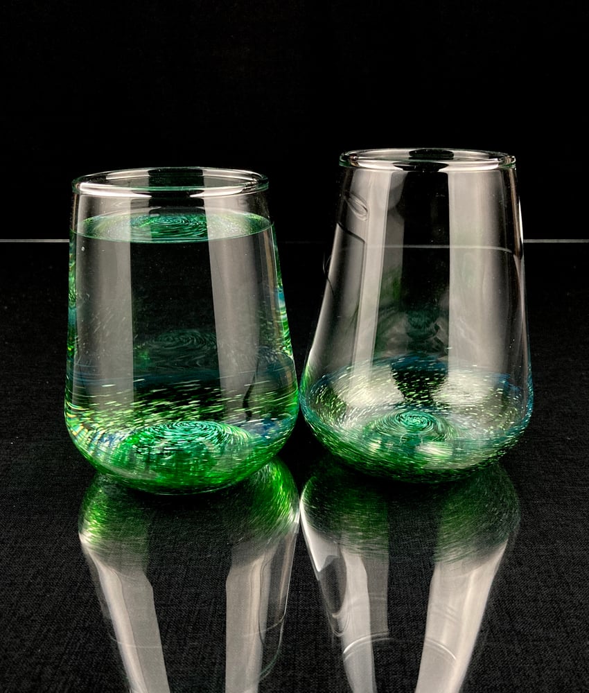 Image of Frit Tumbler - Experimental Green #5 set no.1