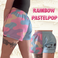 RAINBOW PASTELPOP FOOTY SHORTS - PRE ORDER