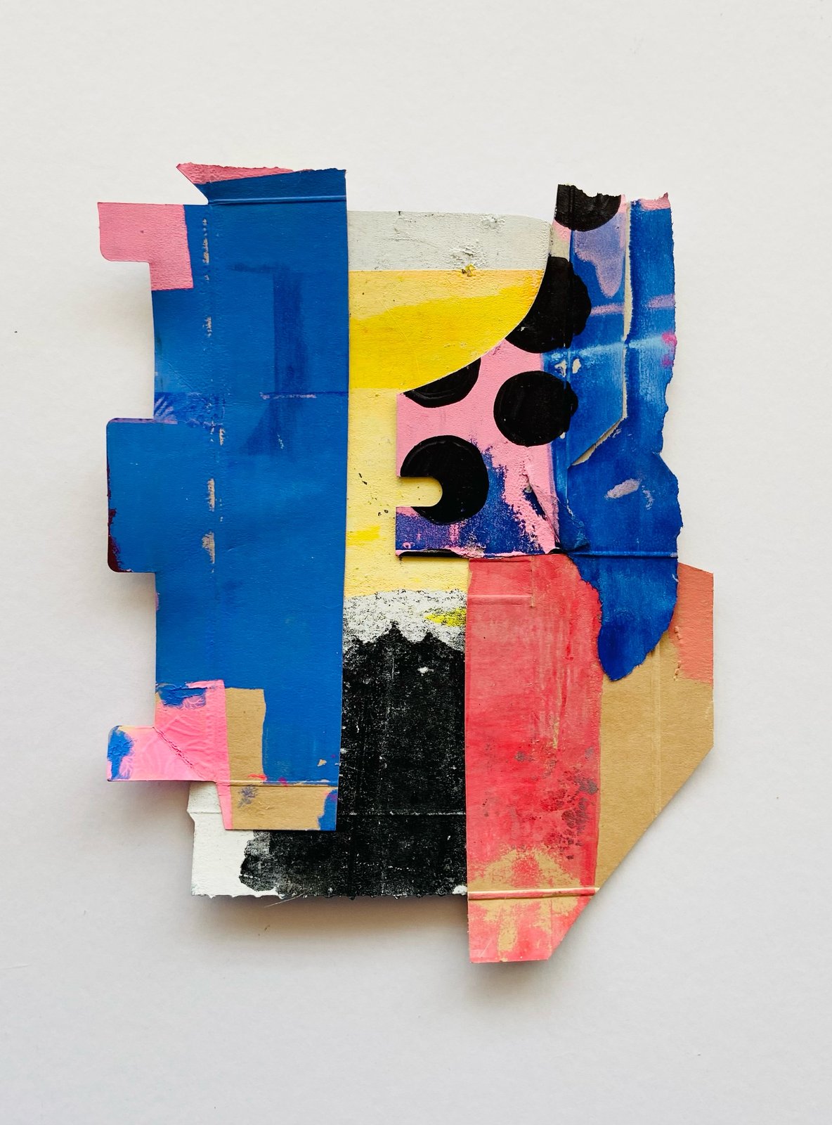 No. 1 - Small collage - Curved Spots | Sarah Bagshaw Art