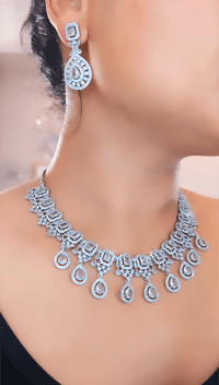 Image 1 of Reisha -Stunning American Diamond Necklace Set