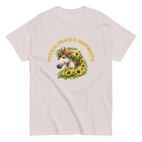 Image 9 of Unisex classic tee, Petals, Peace and Hoofbeats Horse Lovers Tee