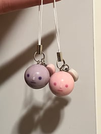 Image 1 of PINK AND PURPLE SMISKI HEAD CHARMS 