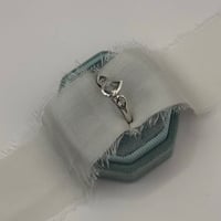 Image 3 of Green Quartz & Beryl Trio Teardrop Ring