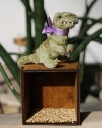 Image 2 of Pipe cleaner T-Rex with wooden modular display