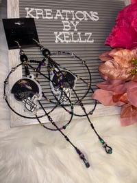 Image 1 of Large Hoop Ravens Earrings 8