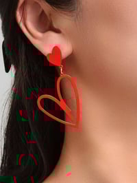 Image 4 of Heart Dangling Drop Earrings