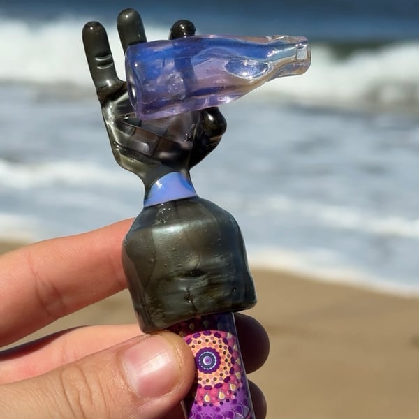 Image of Pearl and pink slime Lighter Holder GoobDoob