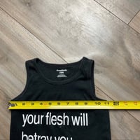 Image 5 of your flesh will betray you girls crop top black