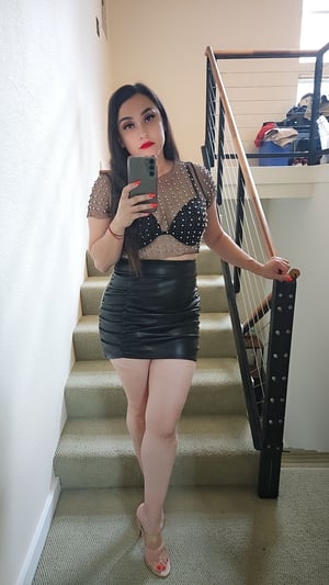 Image of Carina Faux Leather Skirt 