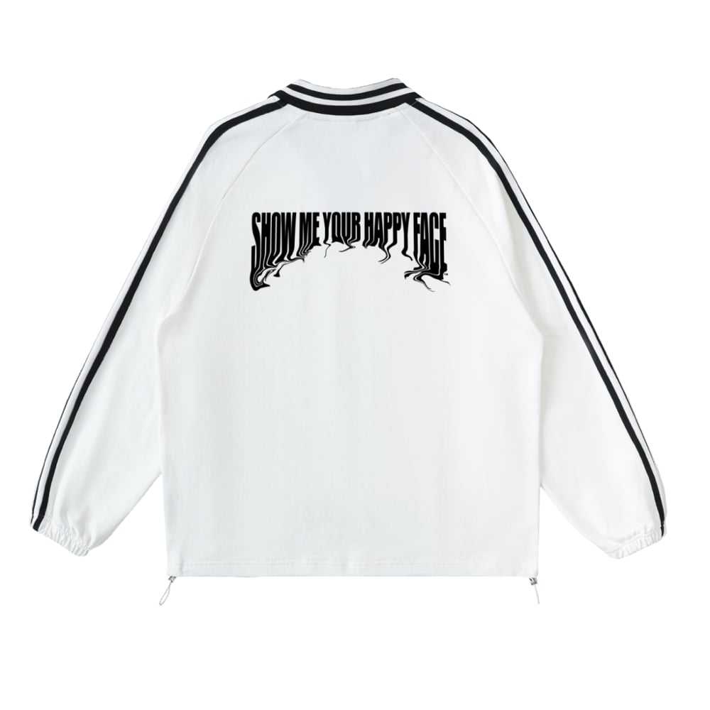 Image of “ETERNAL HEARTS” Striped Lapel Collard Sweater 