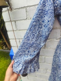 Image 7 of Wrap Dress- Henna Blue m-l