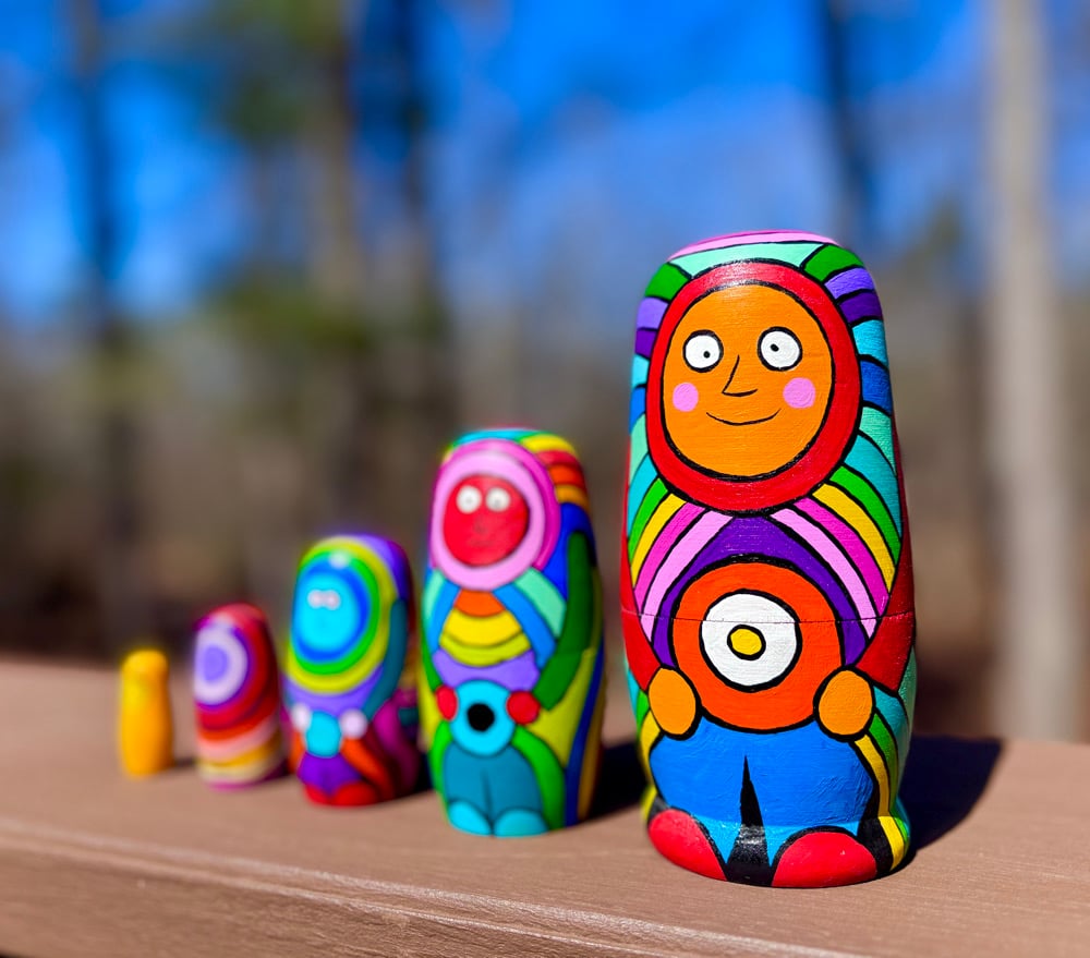 Image of Matryoshka Russian Nesting Dolls Handpainted Yo-Yoists
