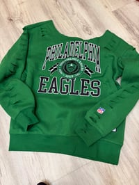 Small - xxl Eagle off the shoulder destroyed sweatshirt 