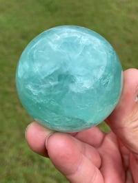 Image 5 of Aqua Fluorite Crystal Sphere #1830
