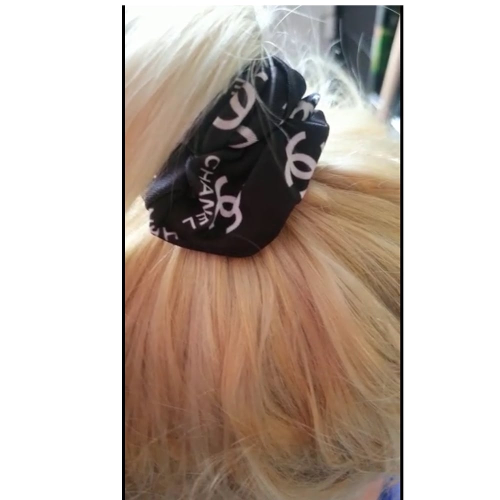 Image of Black chanel inspired scrunchie 