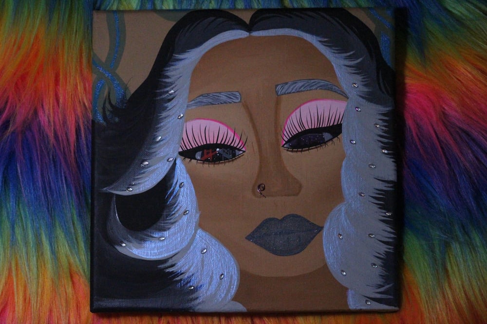 Image of “City Eyes” 💋 12x12 Original 1/1 