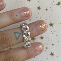 Image 1 of pink tourmaline and chain ring