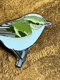 Image 3 of Pallas's Warbler - No.107 - UK Birding Pins - Enamel Pin Badge
