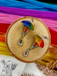 Image 3 of Kolczyki Tęczowe parasolki 