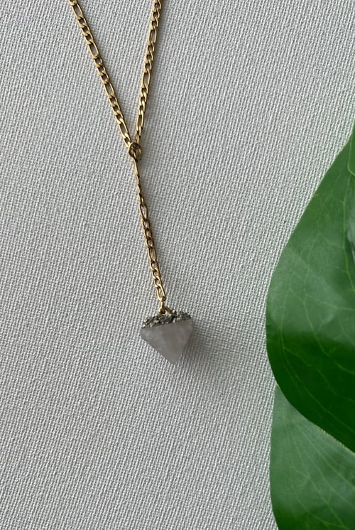 Image of GENESIS II • Crystal Drop Necklace | Rose Quartz